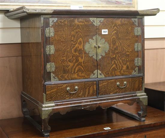 A Korean elm chest, W.72cm